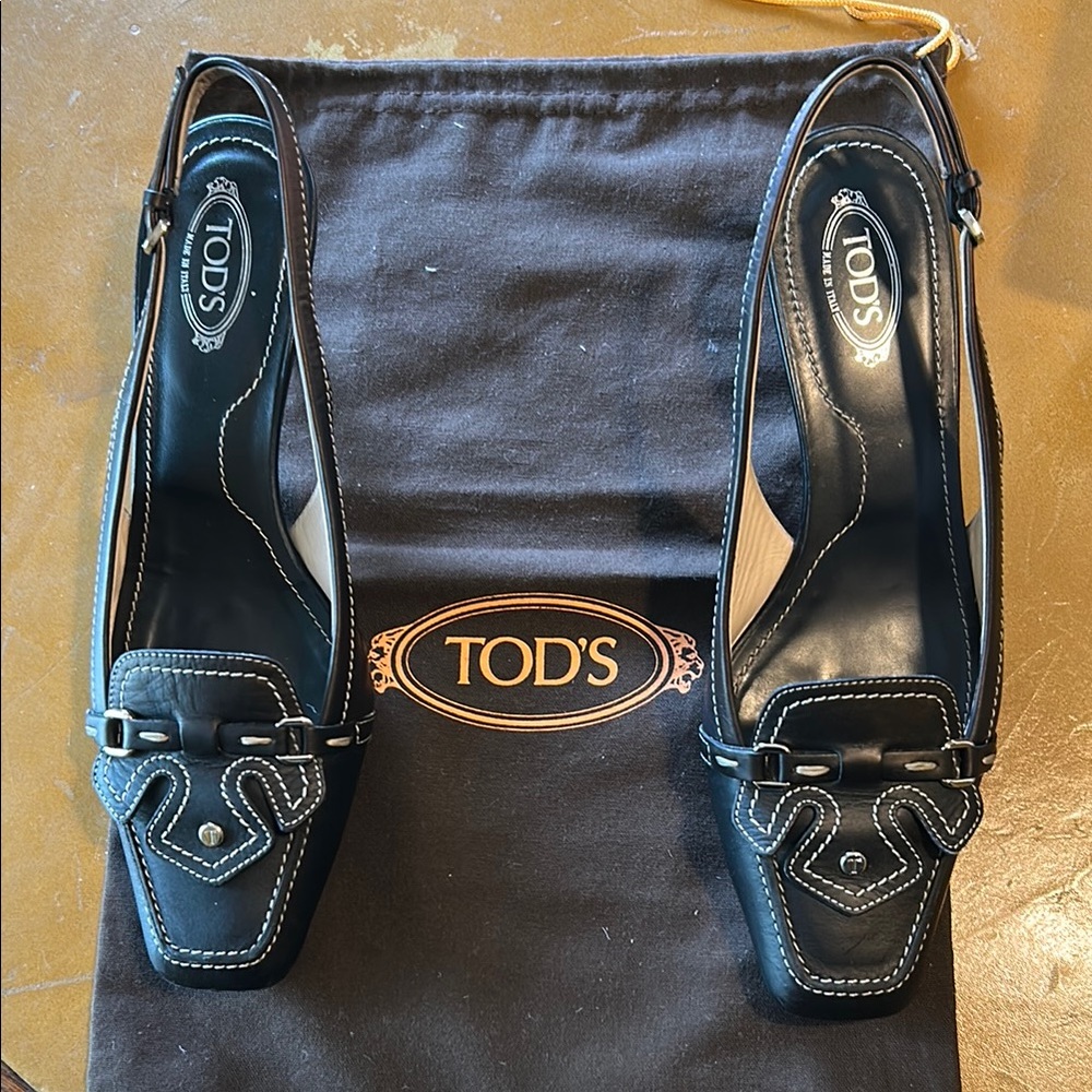 TOD'S Women's Black Slingback Shoes